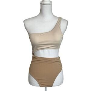 Zaful Women Beige One Piece Swimsuit Size Medium Brand New